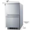 imageSummit 15 Two Drawer Refrigerator Indoor or Outdoor Refrigerator 276 cuft Capacity ADA Compliant ENERGY STAR Stainless Steel Panel Ready Capable ADRD15 Panels not included