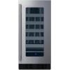 imageSummit 15 Wine Cellar 18 Bottle Capacity 18 cuft BuiltIn Wine Cellar ADA Compliant Shallow Depth Fit Stainless Steel ASDW1522Stainless Steel