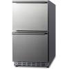 imageSummit 18 Two Drawer Refrigerator 34 cuft Capacity ADA Compliant Stainless Steel Panel Ready Capable ADRD18PNR Panels not includedStainless Steel