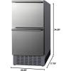 imageSummit 18 Two Drawer Refrigerator 34 cuft Capacity Stainless Steel Panel Ready Capable ADRD18H34 Panels not includedStainless Steel