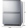 imageSummit 24 Two Drawer Refrigerator Freezer 39 cuft Capacity Stainless Steel Panel Ready Capable SPRF34D Panels not includedStainless Steel