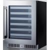 imageSummit 24 Wine Cellar Builtin Wine Cellar Shallow 18 Depth 33 Bottle Capacity Stainless Steel SDHW2442LHD Left Handed Door SwingStainless Steel