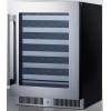 imageSummit 24 Wine Cellar Builtin Wine Cellar Shallow 18 Depth 33 Bottle Capacity Stainless Steel SDHW2442LHD Left Handed Door SwingStainless Steel