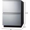 imageSummit ADRF244 24 Inch Wide 332 Cu Ft Refrigerator Drawers with Freezer and ADA Design Panel Ready Panel not includedStainless Steel