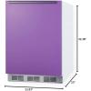 imageSummit Appliance BRF611WHPADA 24quot Wide RefrigeratorFreezer Lavender Purple Door Dual Evaporator Cooling Cycle Defrost Interior Light Adjustable Thermostat 51 cuft Capacity ADA Compliant Design