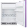imageSummit Appliance BRF611WHPADA 24quot Wide RefrigeratorFreezer Lavender Purple Door Dual Evaporator Cooling Cycle Defrost Interior Light Adjustable Thermostat 51 cuft Capacity ADA Compliant Design