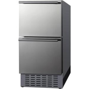 imageSummit 18 Two Drawer Refrigerator 34 cuft Capacity Stainless Steel Panel Ready Capable ADRD18H34 Panels not includedStainless Steel