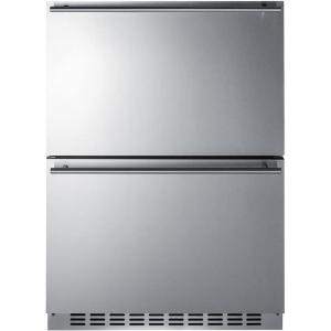 imageSummit 24 Two Drawer Refrigerator Freezer 39 cuft Capacity Stainless Steel Panel Ready Capable SPRF34D Panels not includedStainless Steel