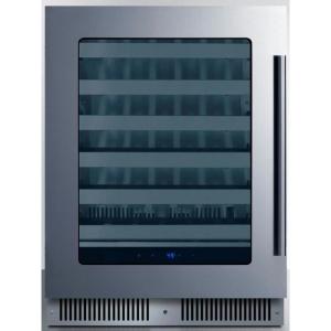 imageSummit 24 Wine Cellar Builtin Wine Cellar Shallow 18 Depth 33 Bottle Capacity Stainless Steel SDHW2442LHD Left Handed Door SwingStainless Steel