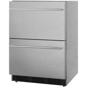imageSummit 24quot Undercounter TwoDrawer Beverage Cooler Fridge  Commercial Reachin Outdoor Refrigerator for Bar Restaurant Diner Pub  31 CuFt 2363quotW x 2388quotD x 3325quotH Stainless Steel 115v NSFStainless Steel