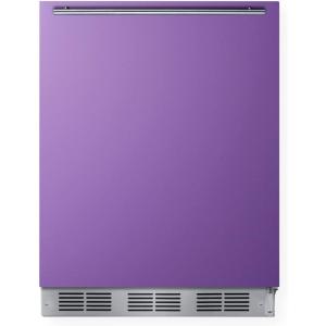 imageSummit Appliance BRF611WHPADA 24quot Wide RefrigeratorFreezer Lavender Purple Door Dual Evaporator Cooling Cycle Defrost Interior Light Adjustable Thermostat 51 cuft Capacity ADA Compliant Design