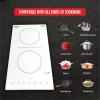imageSummit 12quot 2 Burner Electric Cooktop 115 Volt Radiant Cooktop ADA Compliant Black CR2B15T1B Safety Automatic ShutoffWhite