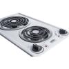 imageSummit 12quot 2 Burner Electric Cooktop 230V Radiant Cooktop Coil Elements Made in the USA White CCE225WHWhite