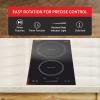 imageSummit 12quot Induction Cooktop 2 Cooking Zones 115V Electric Cooktop ADA Compliant Design Black SINC2B1152Burner