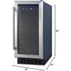 imageSummit 15 Beverage Center 26 cuft Capacity ADA Compliant Stainless Steel ampamp Glass ALBV15Stainless Steel