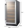 imageSummit 15 Wine Cellar 23 Bottle Capacity 22 cuft BuiltIn Wine Cellar ADA Compliant Stainless Steel ALWC15