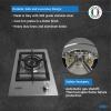 imageSummit 15quot Single Burner Gas Cooktop Cast Iron Grate Stainless Steel with Trim Kit GCJ1SSTK15Natural Gas