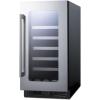 imageSummit 18 Wine Cellar Built in Wine Refrigerator 29 Bottle Capacity Single Zone Wine Cellar Stainless Steel ampamp Glass CL18WC