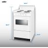 imageSummit 20 Electric Range 220V Electric Coil Burners Large 246 cuft Oven with Window ADA Complaint White WEM110W