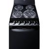 imageSummit 20quot Electric Range 220V 4 Burner Range 23 cuft oven White RE203WBlack