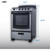 imageSummit 20quot Electric Range 220V 4 Burner Range 23 cuft oven White RE203WStainless Steel