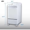 imageSummit 20quot Electric Range 220V 4 Burner Range 23 cuft oven White RE203WWhite
