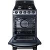imageSummit 20quot Gas Range 4 Sealed Burners 23 cuft Capacity Stainless Steel with Black Trim PRO201SSBlack