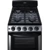 imageSummit 20quot Gas Range 4 Sealed Burners 23 cuft Capacity Stainless Steel with Black Trim PRO201SSBlack