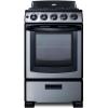 imageSummit 20quot Gas Range 4 Sealed Burners 23 cuft Capacity Stainless Steel with Black Trim PRO201SSBlack