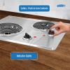 imageSummit 21quot 2 Burner Electric Cooktop 230 Volt Coil Electric Cooktop ADA compliant Stainless Steel CR2B224SStainless Steel