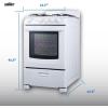 imageSummit 24 Inch Wide Gas Range 4 Sealed Burners 29 cuft Oven ADA Compliant RG2402B WhiteWhite