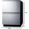 imageSummit 24 Two Drawer Freezer Outdoor Drawer Refrigerator 37 cuft Capacity ADA Compliant Stainless Steel Panel Ready Capable ADFD243OS Panels not included