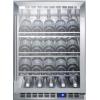 imageSummit 24 Wine Cellar Outdoor Wine Refrigerator 20 Bottle Capacity Single Zone Wine Cellar Stainless Steel ampamp Glass SCR611GLOSCH