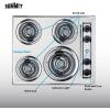 imageSummit 24quot 4 Burner Electric Cooktop 230 Volt Coil Electric Cooktop Stainless Steel Look ZEL03Silver
