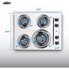 imageSummit 24quot 4 Burner Electric Cooktop 230 Volt Coil Electric Cooktop White WEL03white