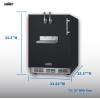 imageSummit 24quot Cold Brew Kegerator Dual Front Taps No Drill Coffee Dispenser ADA Compliant Stainless Steel  SBC7BRSFRTPCFADALHD Left Handed Door SwingBlack