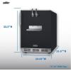 imageSummit 24quot Cold Brew Kegerator Dual Front Taps No Drill Coffee Dispenser ADA Compliant Stainless Steel  SBC7BRSFRTPCFADALHD Left Handed Door SwingBlack