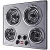 imageSummit 24quot Electric Cooktop 4 Burners 208240V Coil Cooktop ADA Compliant Stainless Steel CR4SS2424Inch