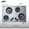 imageSummit 24quot Electric Cooktop 4 Burners 208240V Coil Cooktop ADA Compliant Stainless Steel CR4SS2430Inch
