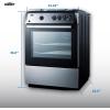 imageSummit 24quot Gas Range 4 Sealed Burners 255 cuft Capacity Stainless Steel with Black Trim PRO24GStainlessSteelBlack