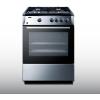 imageSummit 24quot Gas Range 4 Sealed Burners 255 cuft Capacity Stainless Steel with Black Trim PRO24GStainlessSteelBlack
