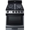imageSummit 24quot Gas Range 4 Sealed Burners 29 cuft Capacity Stainless Steel with Black Trim PRO247SS