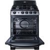 imageSummit 24quot Gas Range 4 Sealed Burners 29 cuft Capacity Stainless Steel with Black Trim PRO247SS
