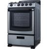 imageSummit 24quot Gas Range 4 Sealed Burners 29 cuft Capacity Stainless Steel with Black Trim PRO247SS