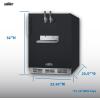imageSummit 24quot Undercounter Kegerator Dual Front Beer Tap No Drill Beer Dispenser ADA Compliant Black  SBC58BFRTPADALHD Left Handed Door SwingBlack