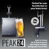 imageSummit 24quot Undercounter Kegerator Floating Tap Dual Tap Kit No Drill Beer Dispenser Stainless Steel SBC7BRSFLTWADALHD Left Handed Door SwingStainless Steel