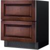 imageSummit 27 Two Drawer Refrigerator Outdoor Drawer Refrigerator 483 cuft Capacity Panel Ready SPR275OS2DPNR Panels not includedStainless SteelBlack