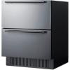 imageSummit 27 Two Drawer Refrigerator Outdoor Drawer Refrigerator 483 cuft Capacity Stainless Steel Panel Ready Capable SPR275OS2D Panels not includedStainless SteelBlack