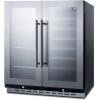 imageSummit 30 Wine CellarBeverage Center Combination Unit 33 Bottle Capacity 58 cuft Capacity BuiltIn Commercial Beverage Center French Doors Stainless Steel SWBV3067B