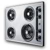 imageSummit 30quot 4 Burner Electric Cooktop 230 Volt Coil Electric Cooktop Stainless Steel Look ZEL05Chrome